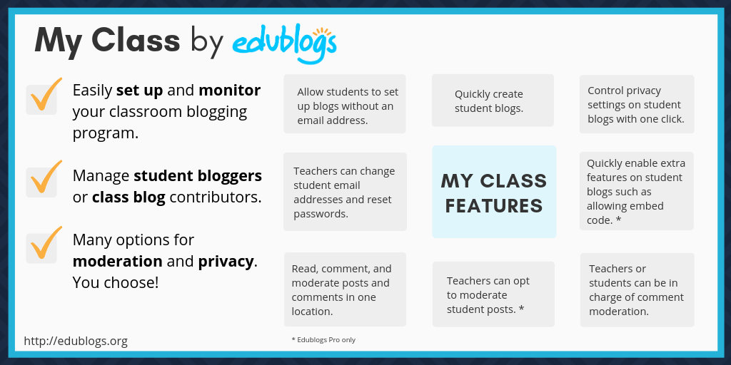 My Class features summary